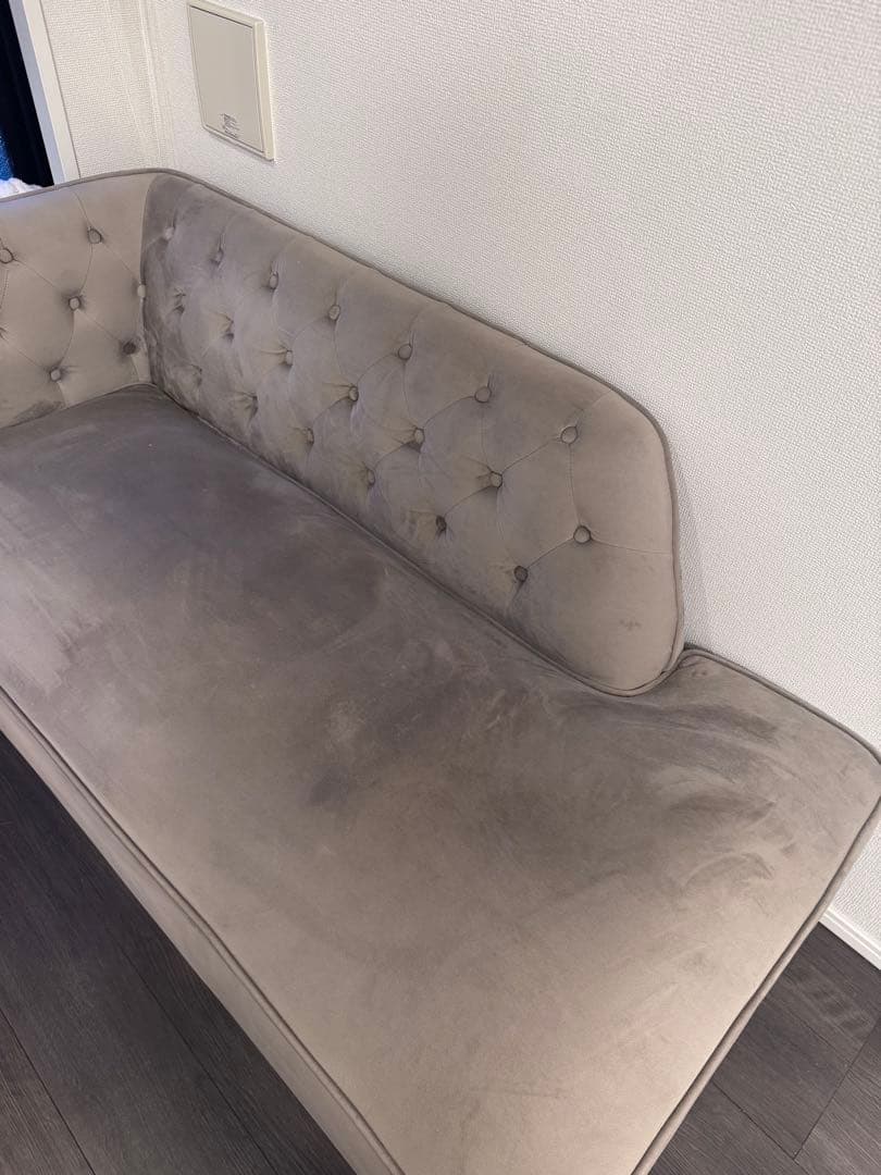 グレー ベルベット ソファ　ロウヤ　lowya 美奈子