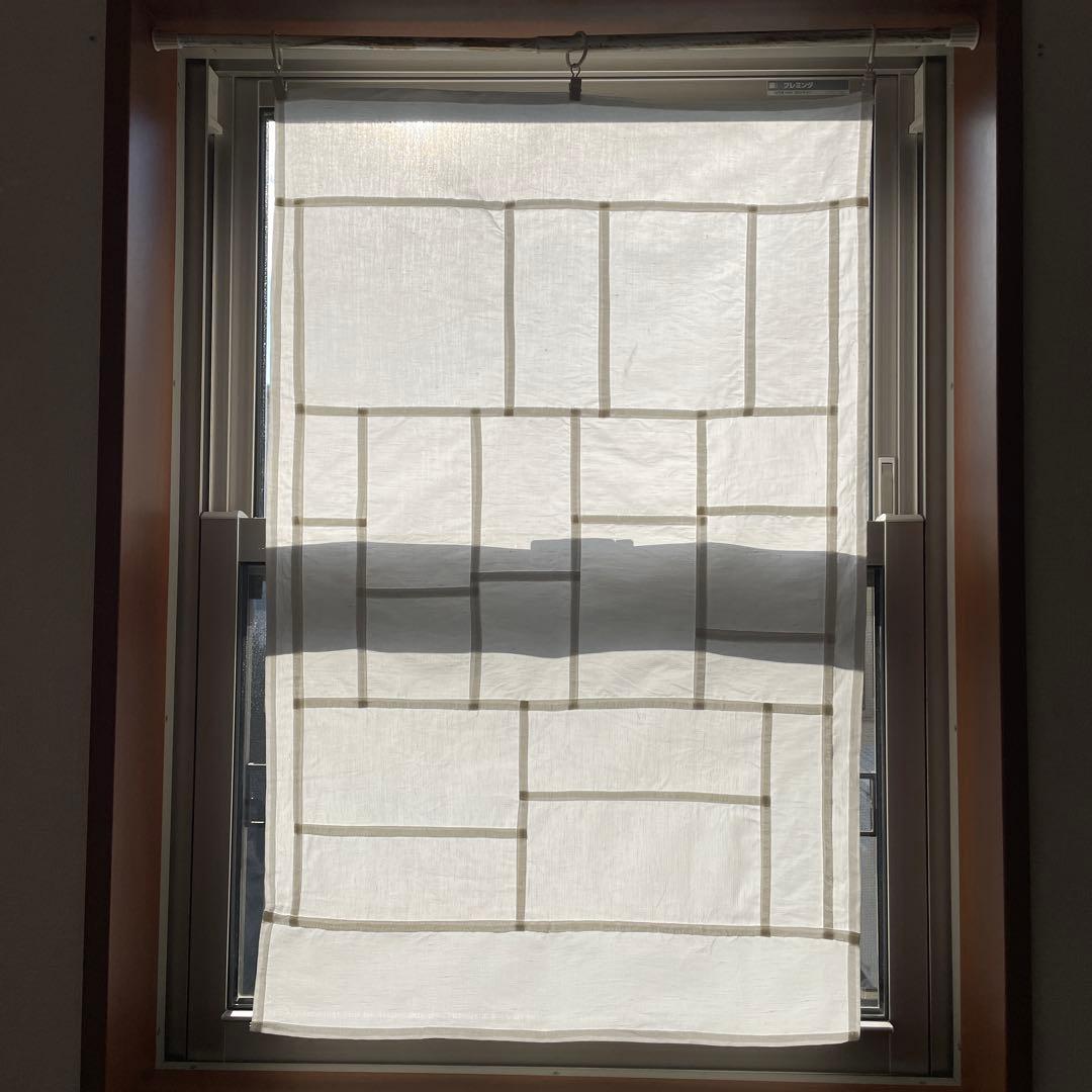 ⑦ ポジャギ　ハンドメイド　綿麻　リネン　白　ホワイト　51×79.5