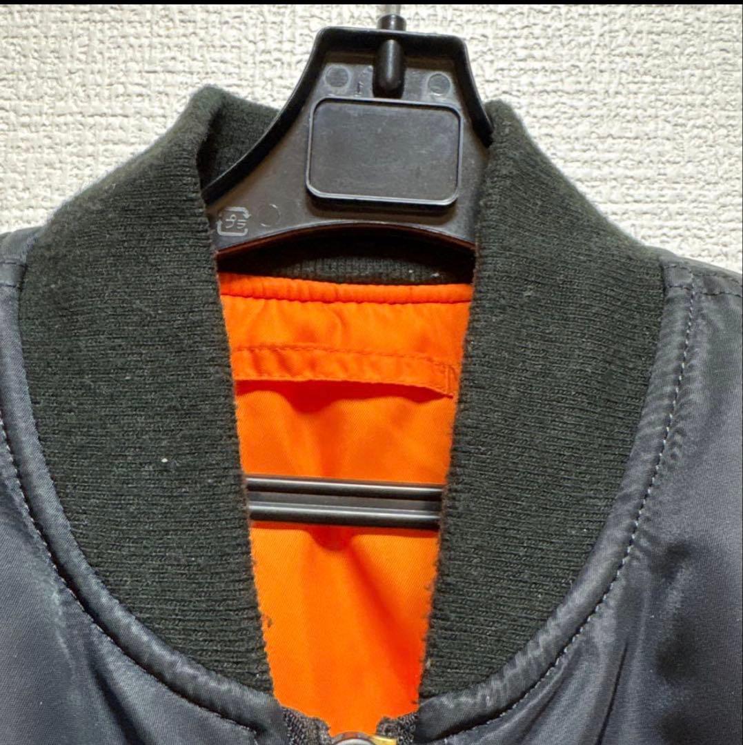 美品 アルファ MA-1 フライトジャケット 黒 S リバーシブル 中綿