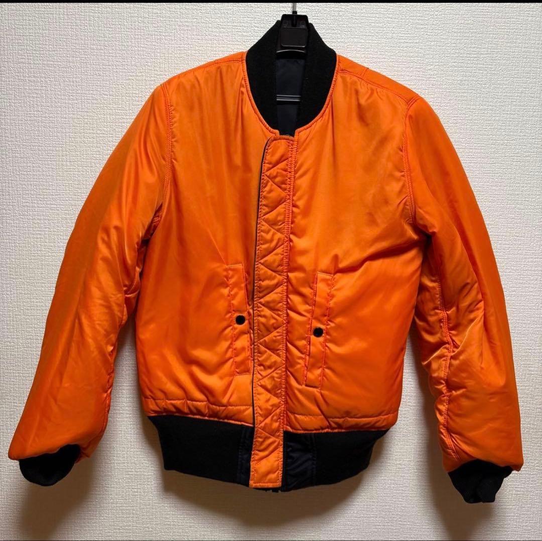 美品 アルファ MA-1 フライトジャケット 黒 S リバーシブル 中綿