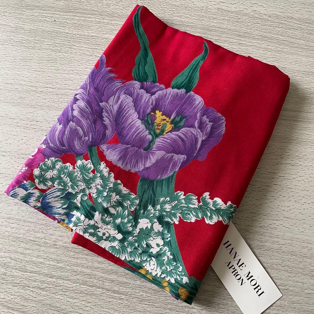 HANAE MORI ハナエモリ 森英恵 エプロン レッド 新品 未使用