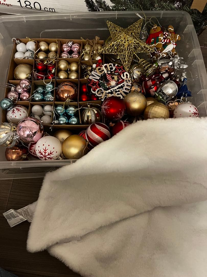 180cm クリスマスツリー オーナメントセット