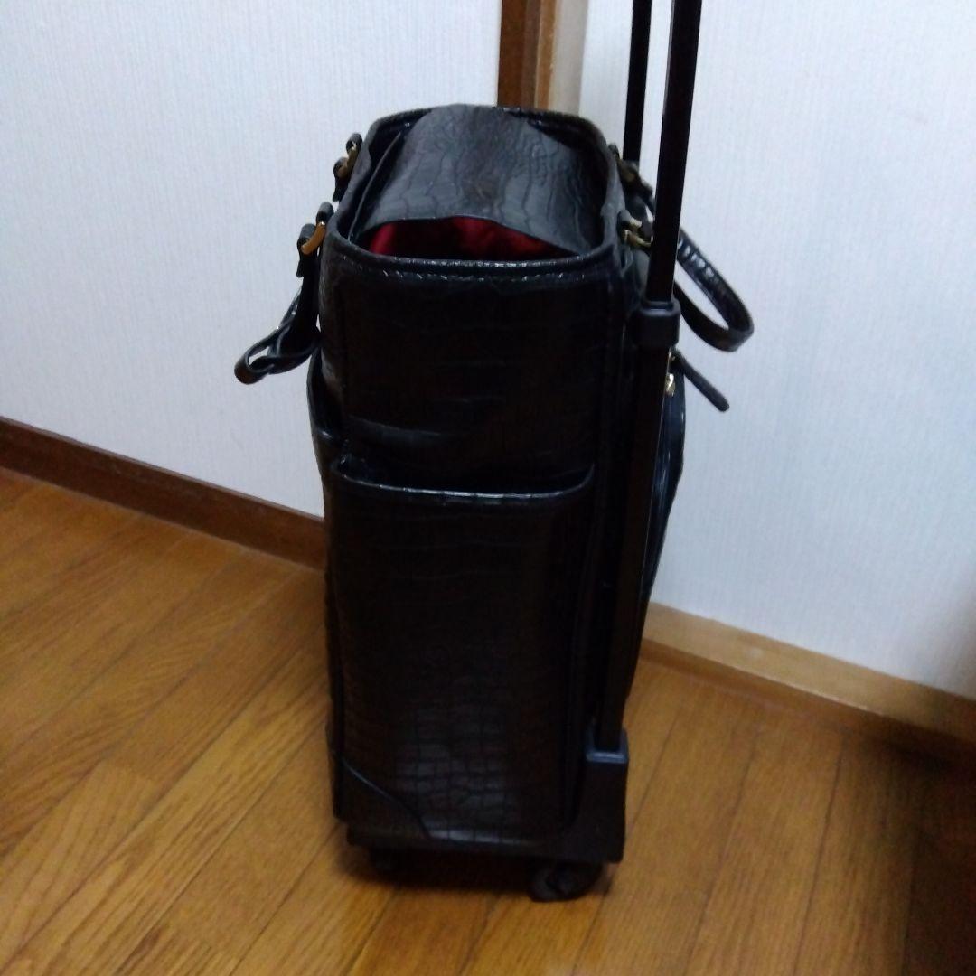 スワニー　ブラック クロコダイル風 キャリーケース　キャスターバック