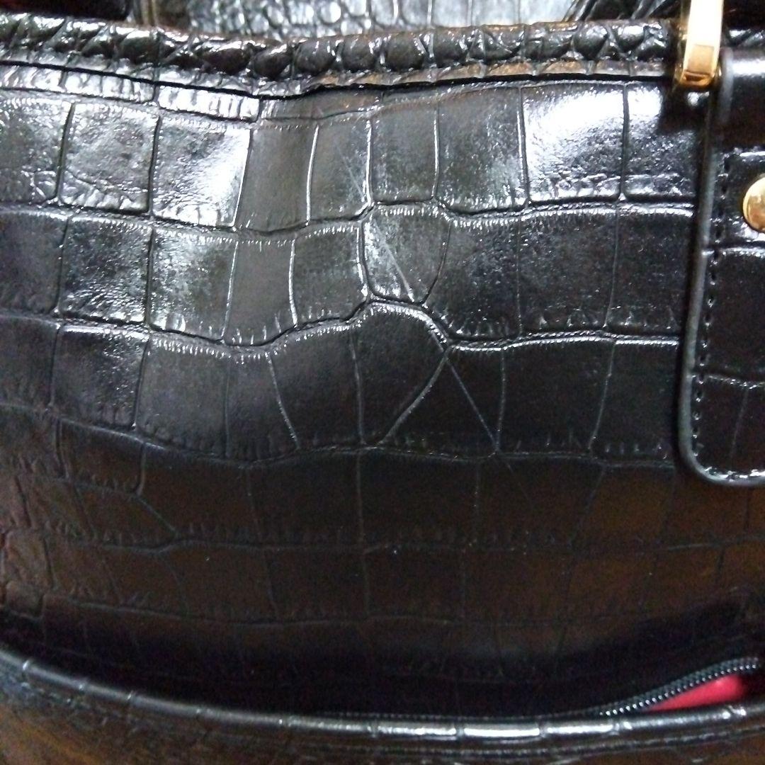 スワニー　ブラック クロコダイル風 キャリーケース　キャスターバック