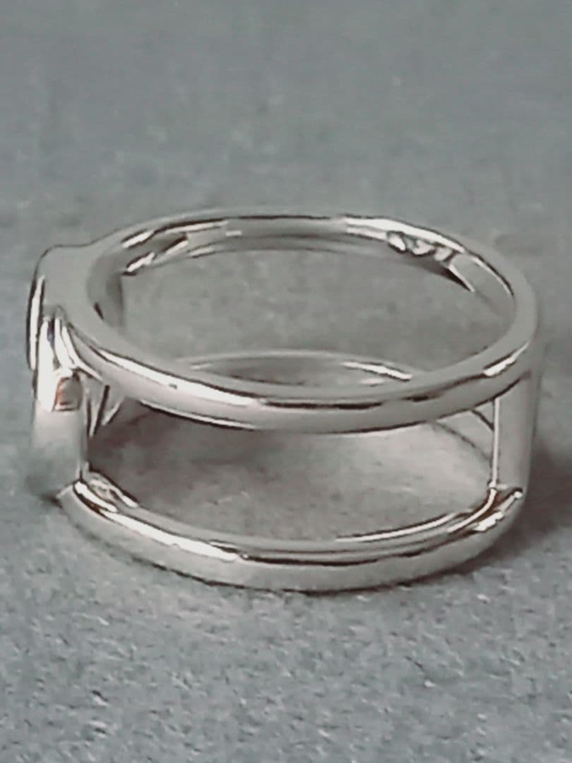 美品 GUCCI グッチ インターロッキング ダブルG オープンリング