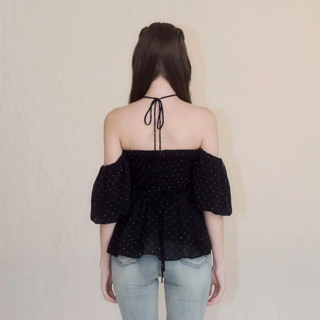 トップス yilon BIJOU OFFSHOULDER BLOUSE