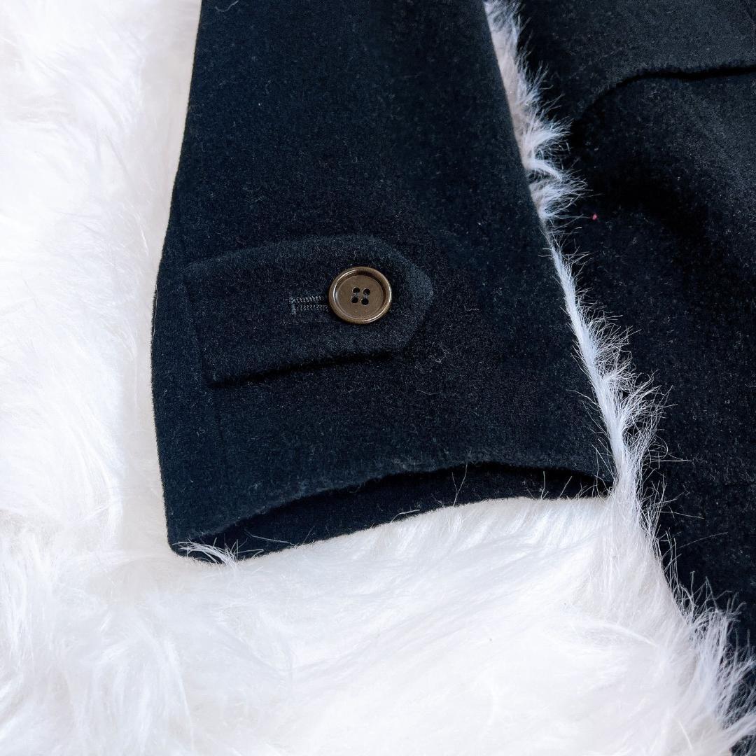 ポールスミス　2way　ロングコート　ボア　女優襟　チェスター　ブラック