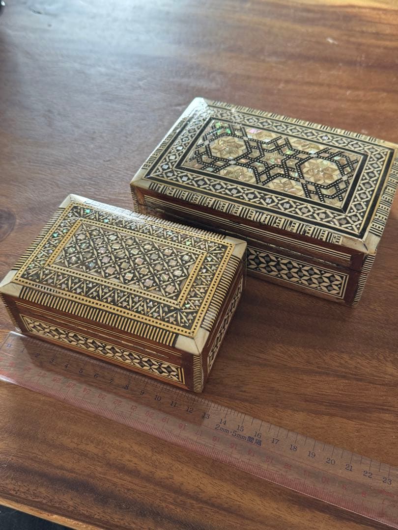 螺鈿細工の小物入れ2個セット