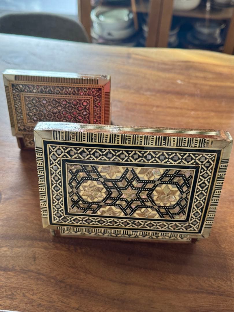 螺鈿細工の小物入れ2個セット