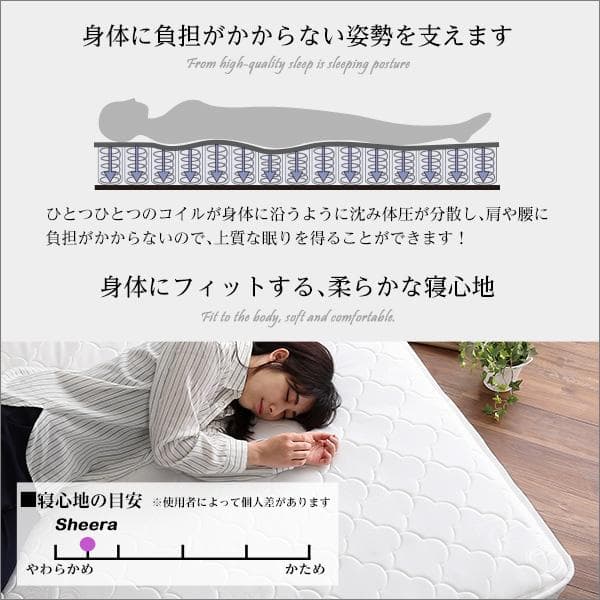 ポケットコイルマットレス シングルサイズ ロール梱包片面仕様
