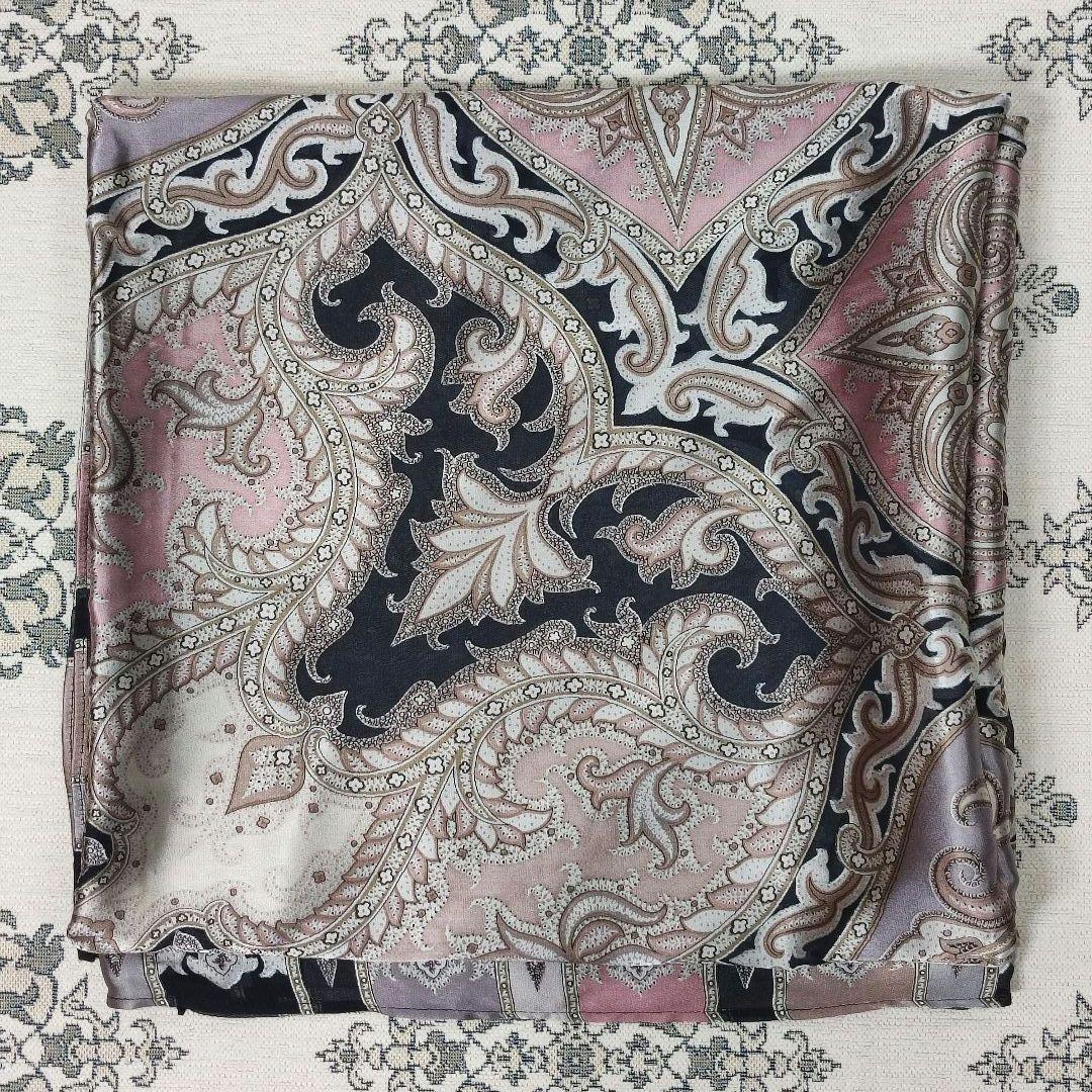美品　ETRO　エトロ　スカーフ　130　ビスコース　シルク　リバーシブル