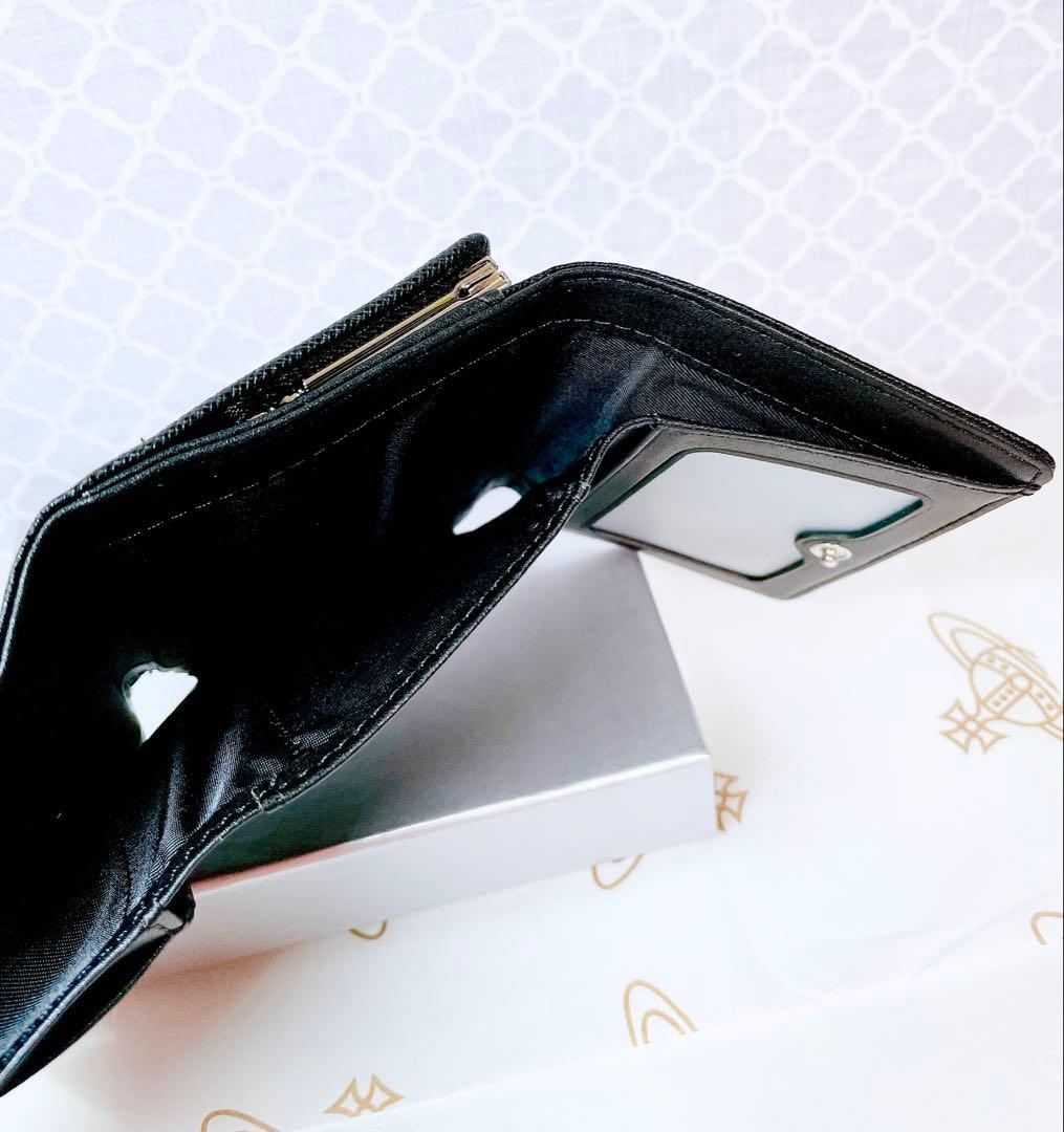 【最新◇ショッパー付】新品 ヴィヴィアン・ウエストウッド 3折財布 ブラック