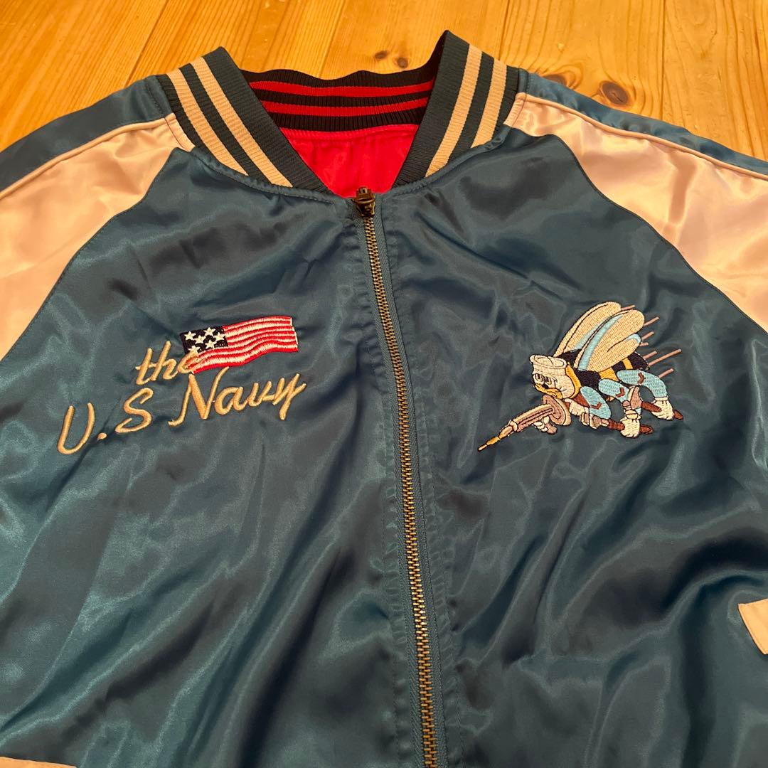 リバーシブル スカジャン 鶴 蜂