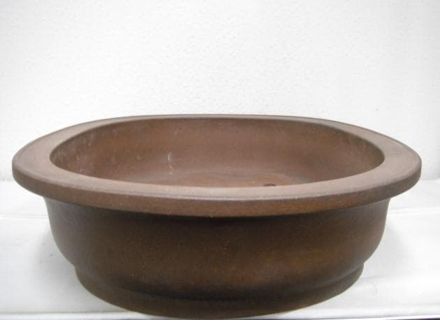 盆栽鉢 植木鉢 楕円鉢 中国宜興 落款