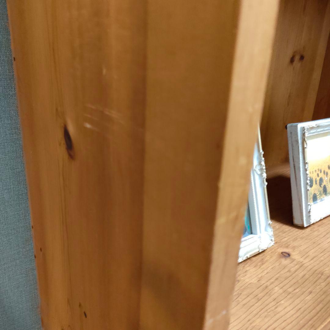 木製 キャビネット 無垢材 ナチュラル家具 回転ラッチ付き カントリー風 収納棚