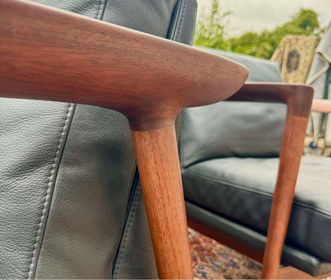 ぺこさん専用 アクタス HORSE SHOE 本革×マホガニー 高級1Pソファ