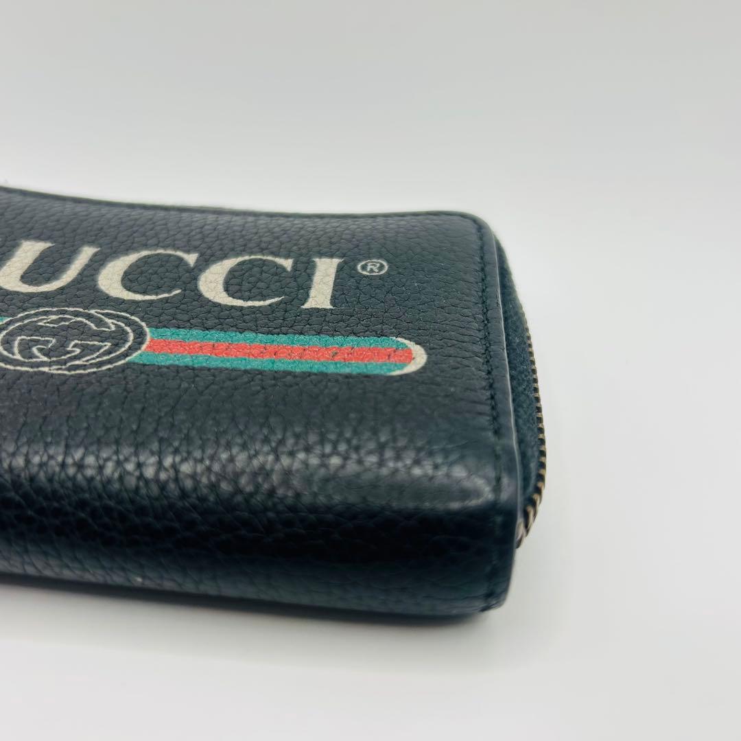 美品 GUCCI グッチ 財布 小銭入れ グッチプリントケース レザー