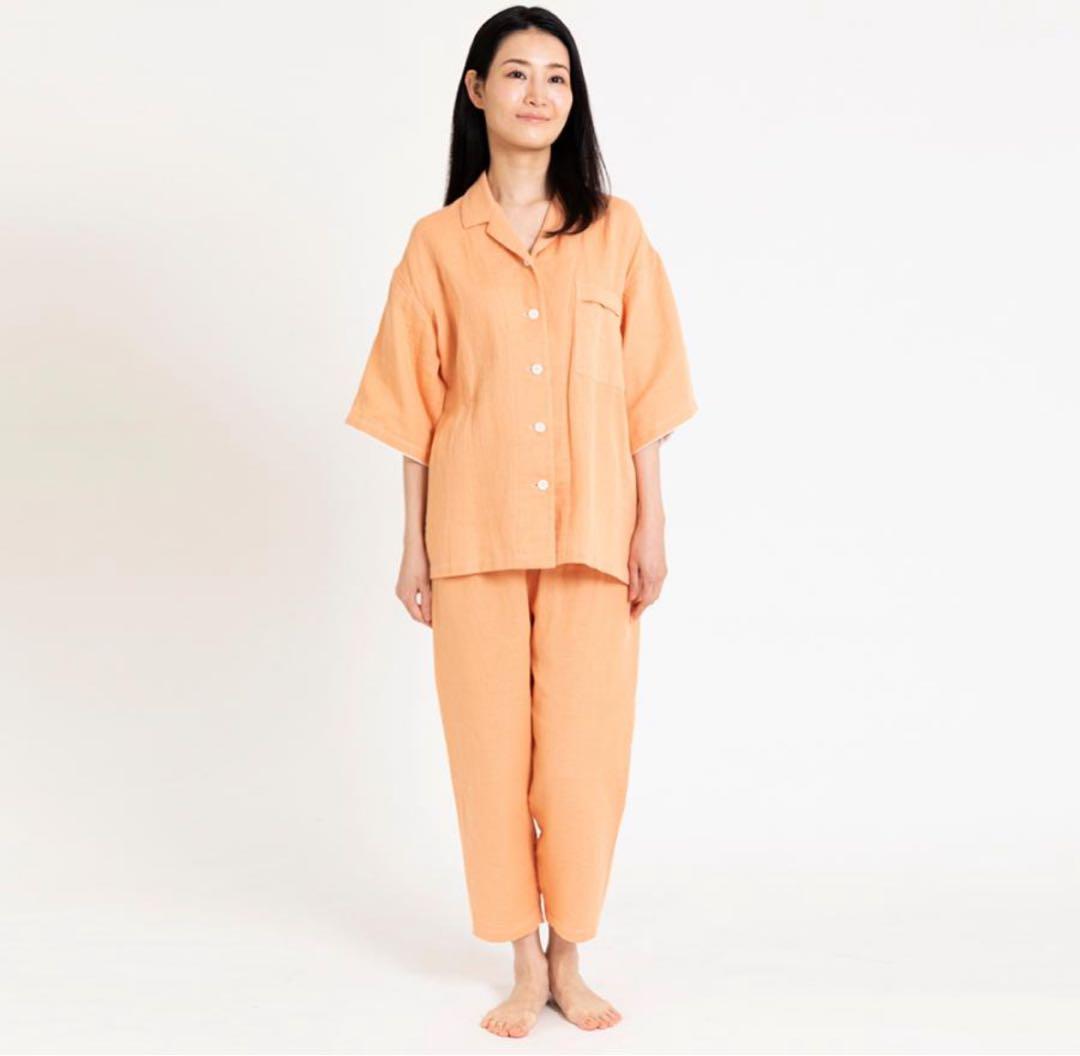 liflance リカバリーウェア 半袖 オレンジ レディースL