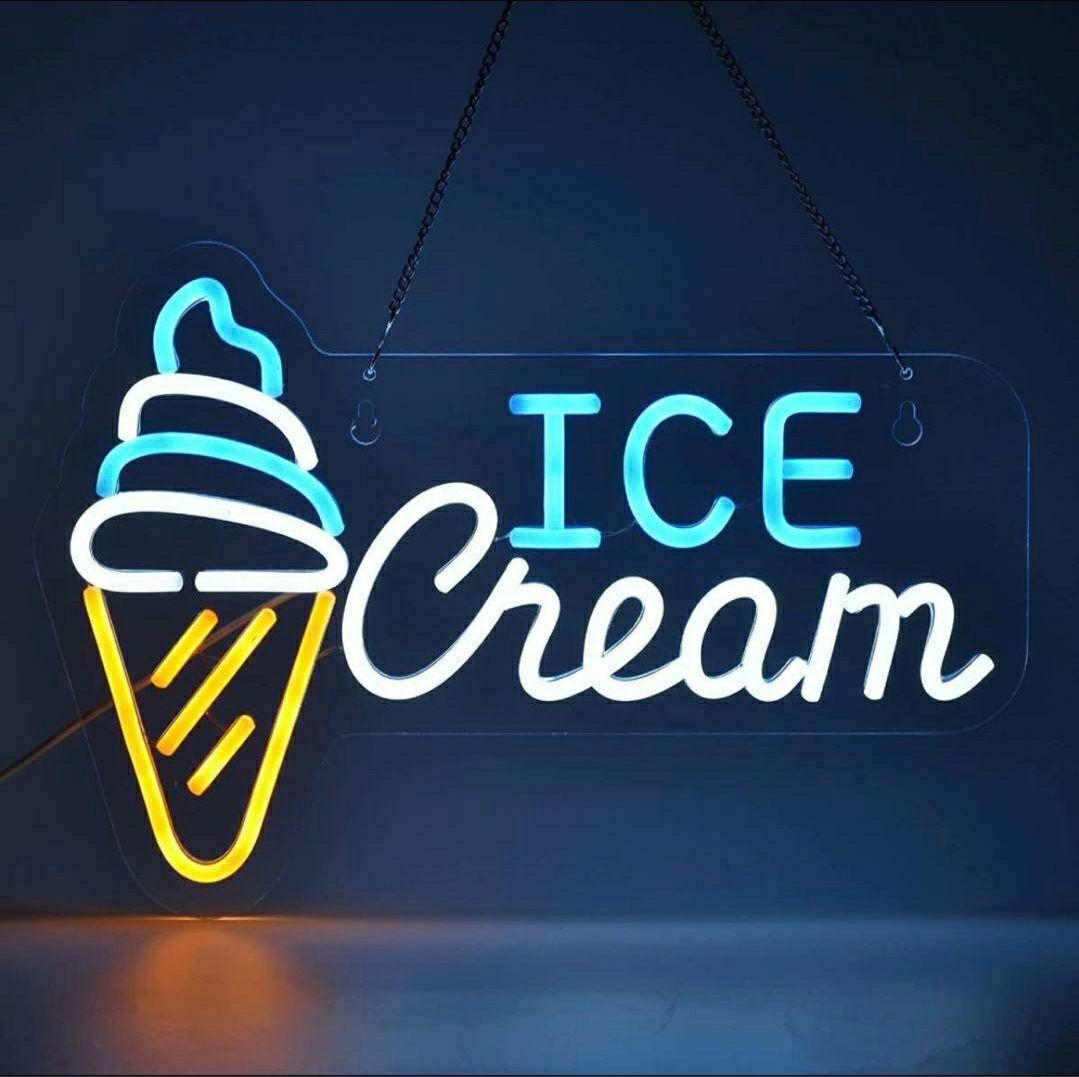 ネオンサイン LEDライト　オーダーメイド　Ice アイスクリーム　インテリア