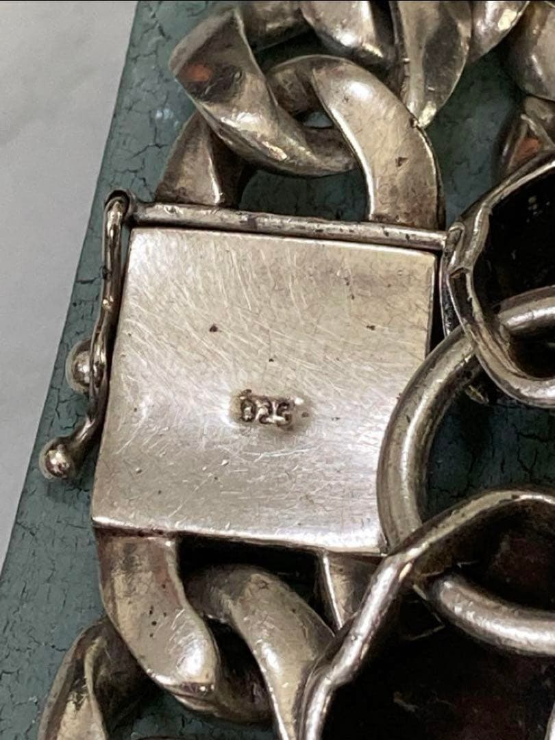 [e-1] Silver925 / 93g SKULL ループ 極太喜平ブレス