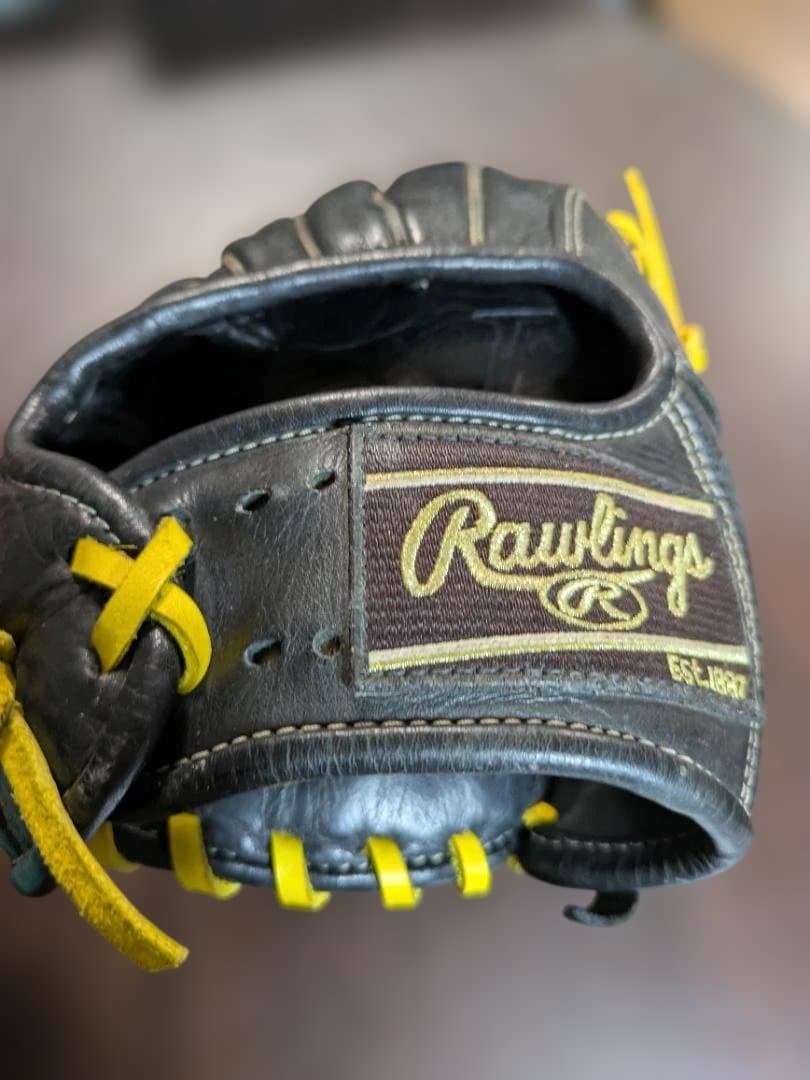 Rawlings 軟式野球グローブ 黒/黄色