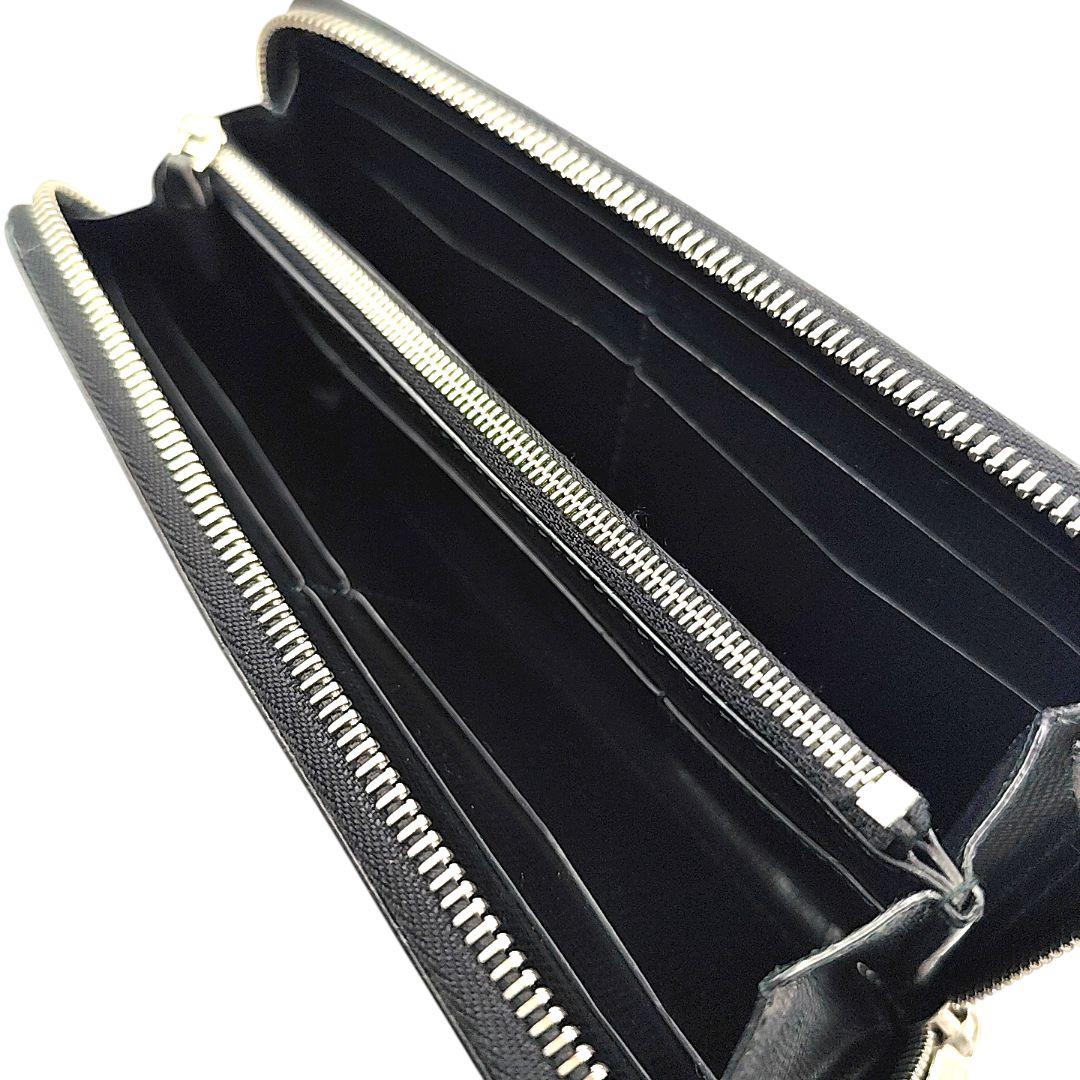 美品✨ダンヒル 長財布 ブラック レザー ラウンドファスナー メンズ シボ革