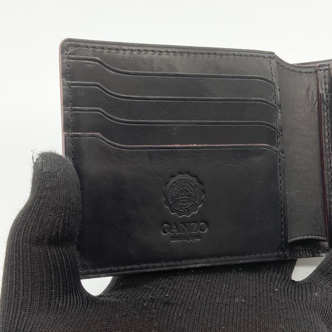極美品 最高級　GANZO ガンゾ　折り財布　ブライドルレザー　ブラック