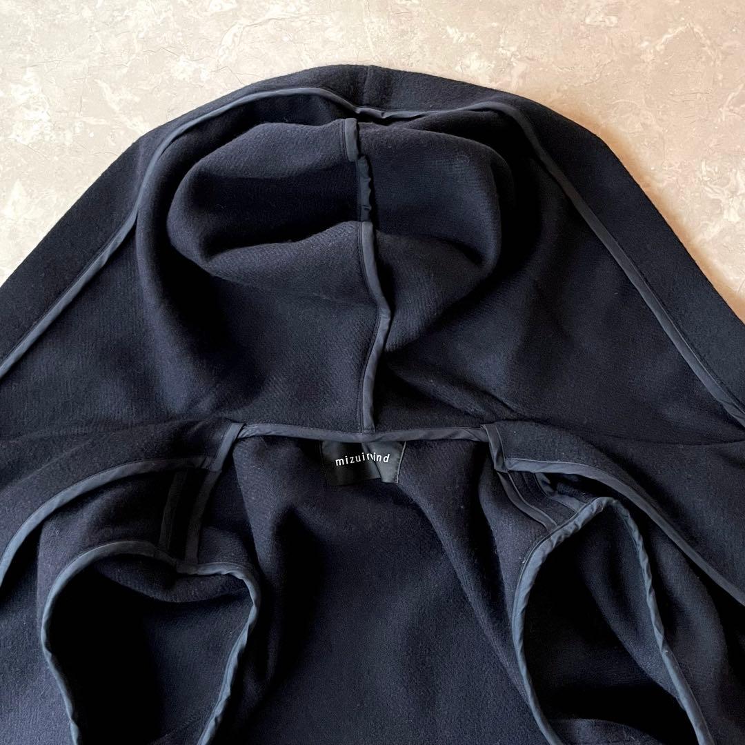 【美品】mizuiroind Aライン　ダッフルコート　ロング　ネイビー