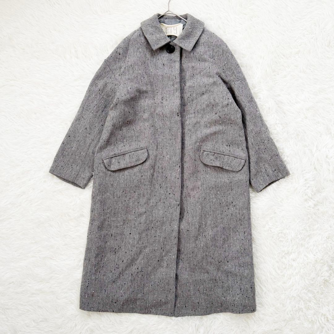 フィグロンドン リネン ウール混 ロングコート fig London Aライン