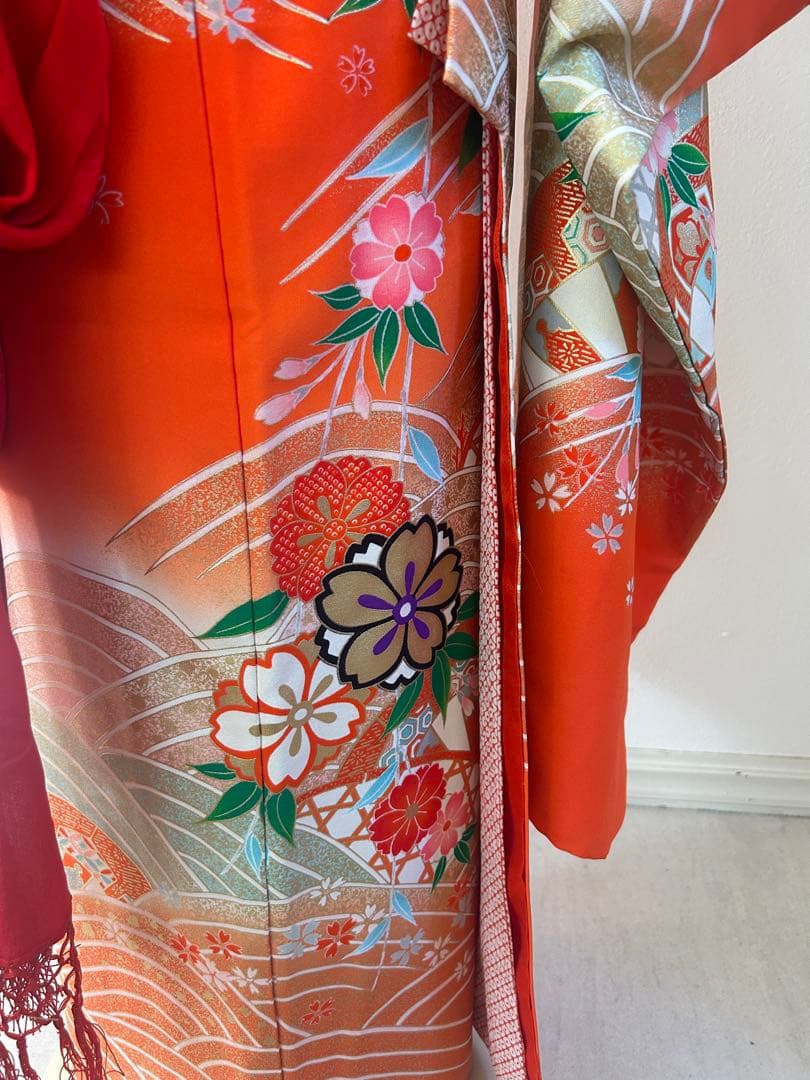 7歳　七五三　正絹着物　古典柄　帯　帯揚げ　帯締め　しごき　セット