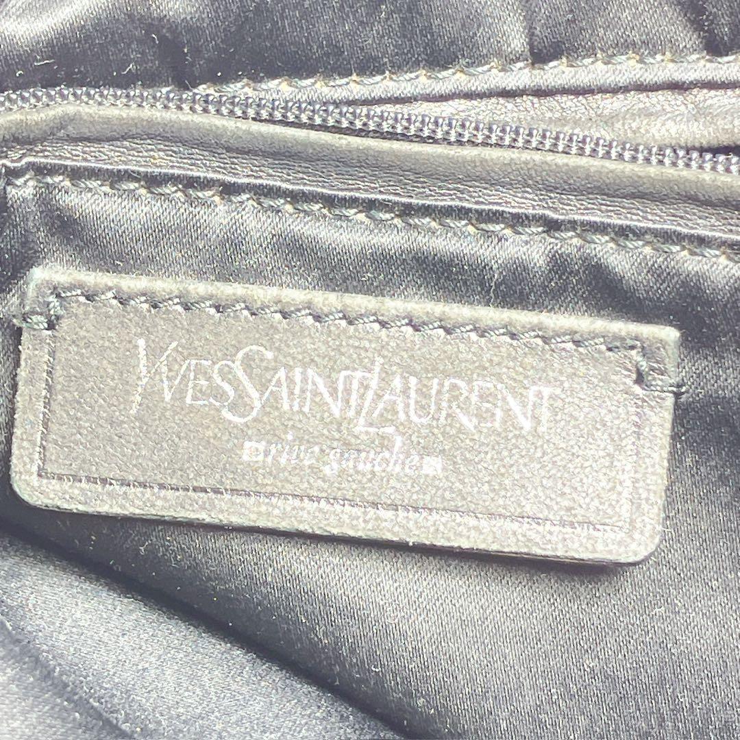 3334◯ YSL イヴ・サンローラン ブラックレザートートバッグ