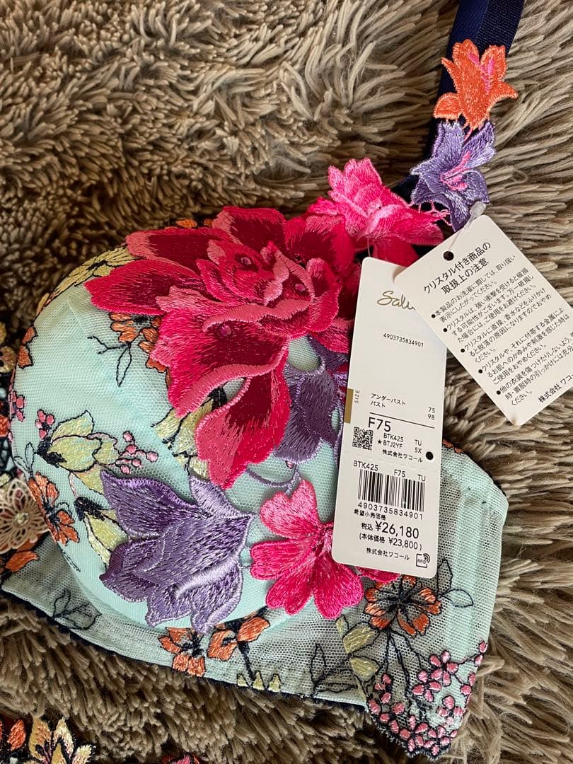 【新品タグ付】サルート　秋の七草　復刻版　ブラ&Tショーツ　セット ワコール