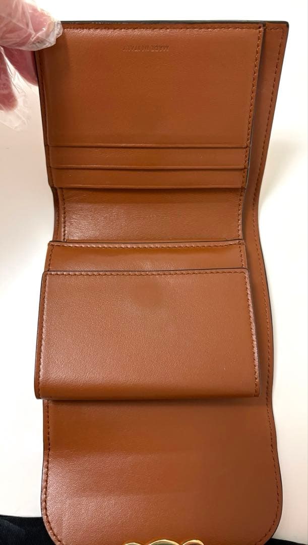 ミ*ケ様 【極美品】CELINE スモールフラップウォレット トリオンフ ナチュ