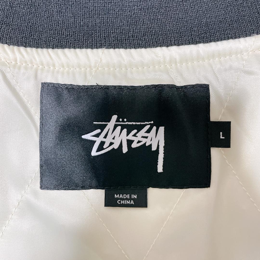 【希少】STUSSY California Satin Jacket Black