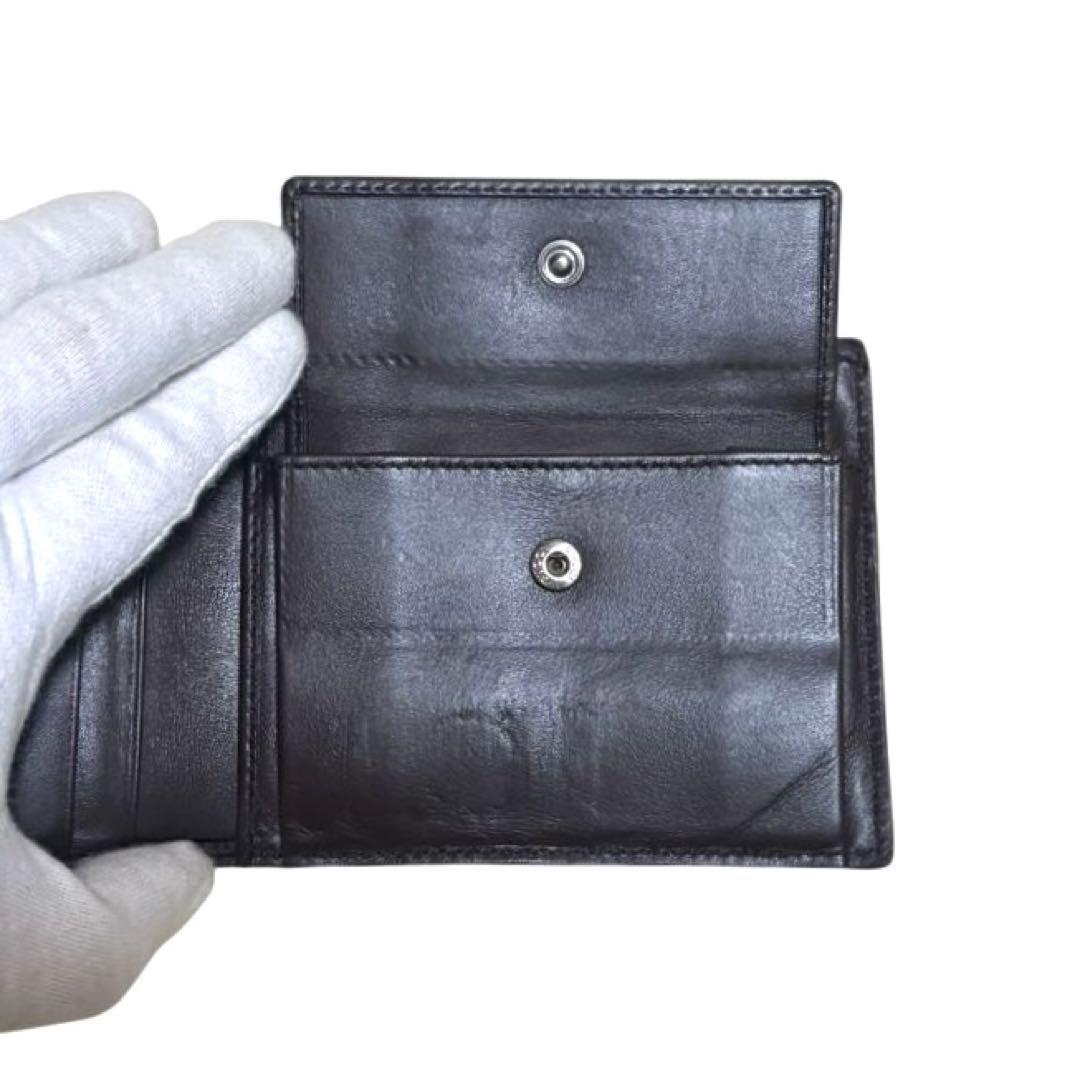 人気　グッチ　折り財布　GGシマ　レザー　ダークブラウン　フラップ　GG柄