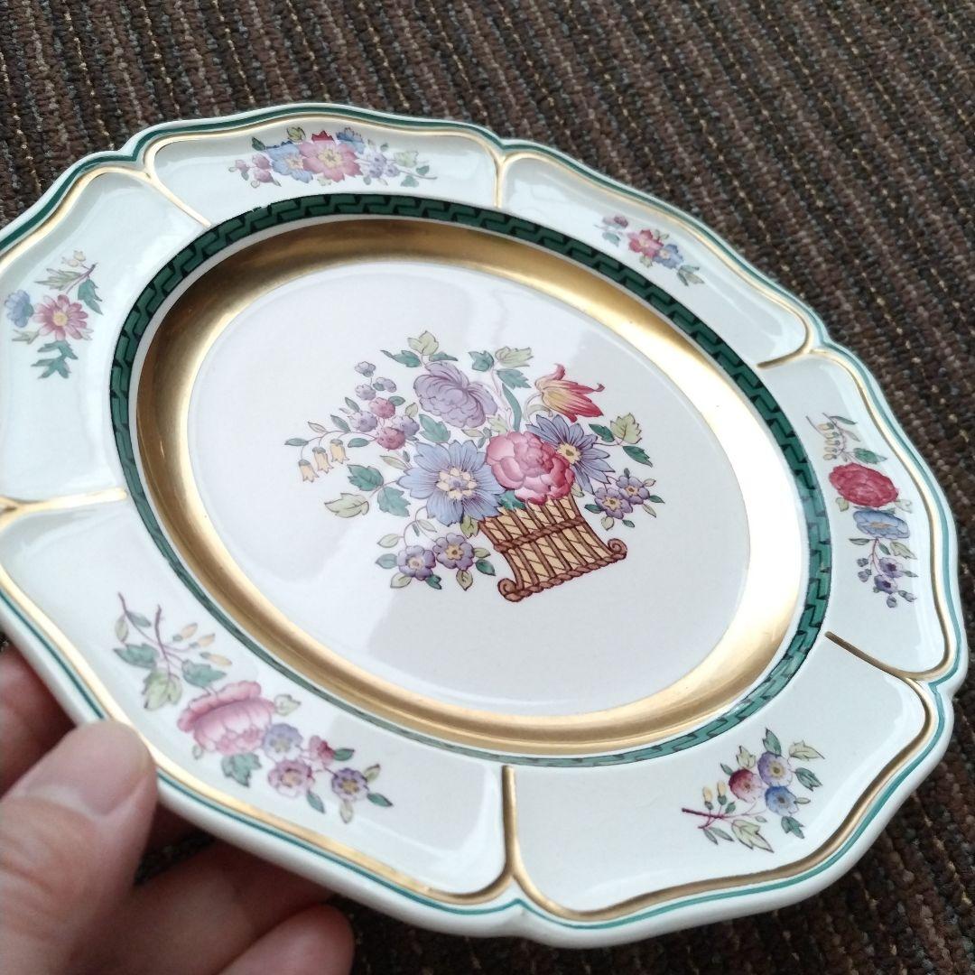【美品】ウェッジウッド　エトルリア　フローラル　金彩／花リム　デザート皿