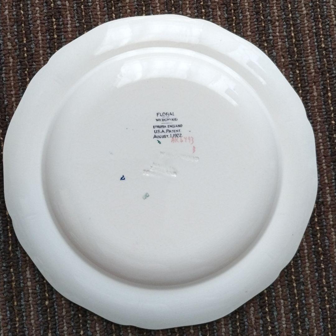 【美品】ウェッジウッド　エトルリア　フローラル　金彩／花リム　デザート皿