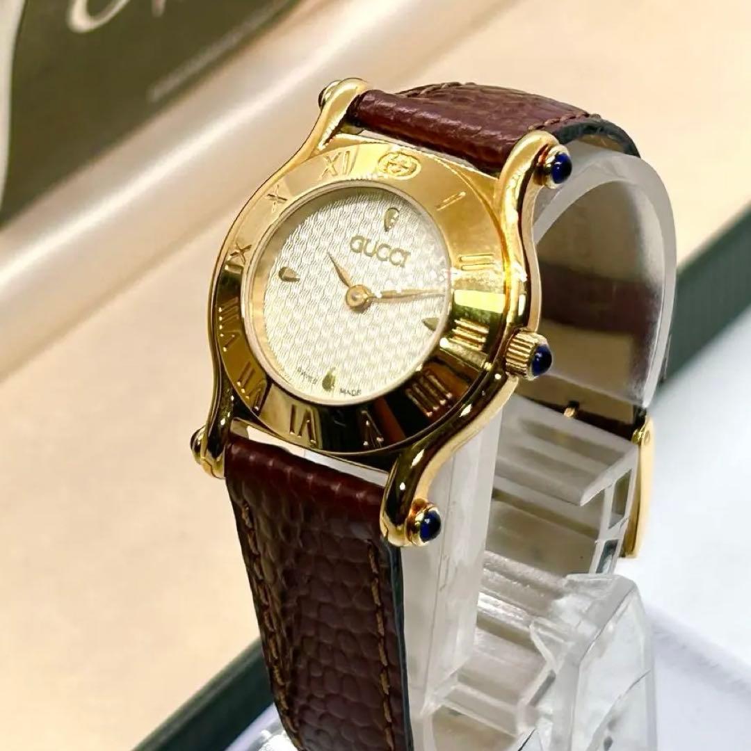 新品電池/稼働 GUCCI 6500L 未使用級 腕時計 QZ レディース