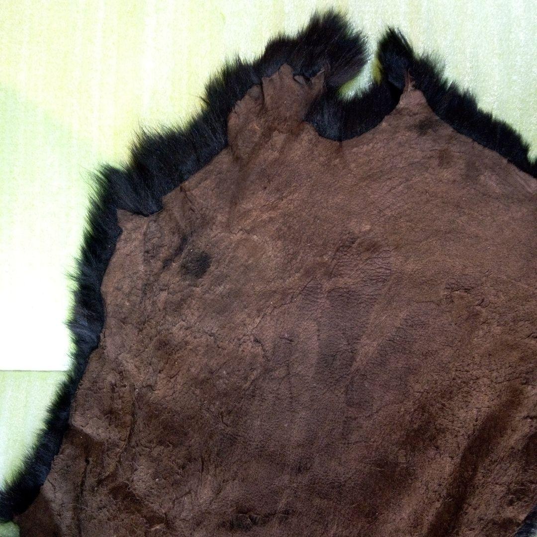 黒のファー　黒色　ブラック　BLACK　うさぎ？　ラビットファー？　皮　毛皮
