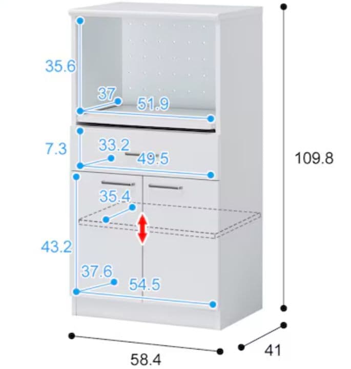 ニトリ 組み立て式レンジ台＆食器棚（取扱説明書付き）