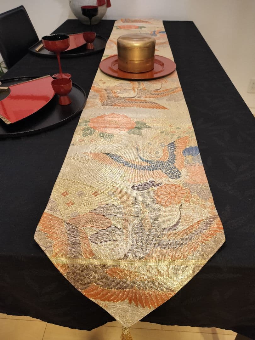 A941★高級‼️ひな祭り‼️袋帯テーブルランナー2ｍ7cm