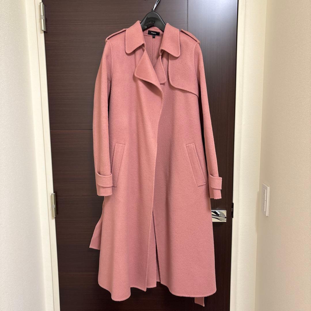 Theory ピンク ロングコート S