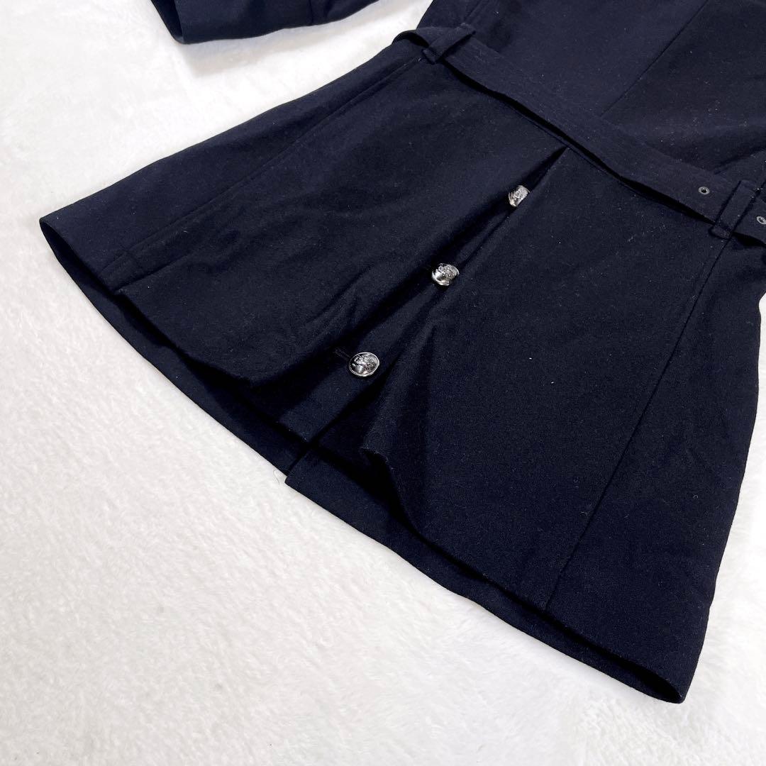 バーバリーブラックレーベル 銀ボタン マリンコート カシミヤ ウールコート