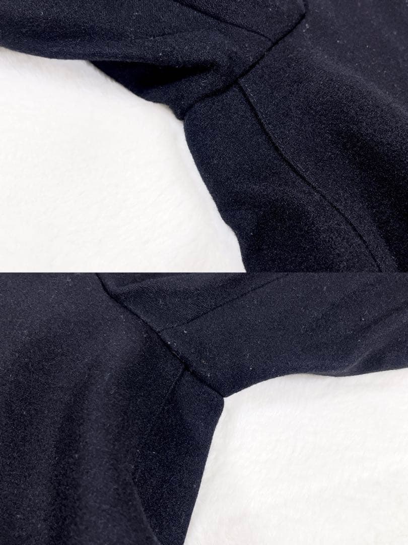 バーバリーブラックレーベル 銀ボタン マリンコート カシミヤ ウールコート