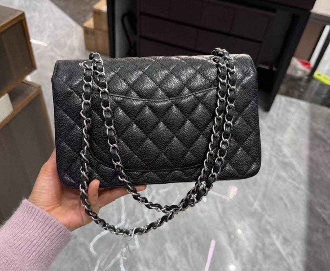 即日発送 ~ブラック キルティング ショルダーバッグ CF 23*14.5*6