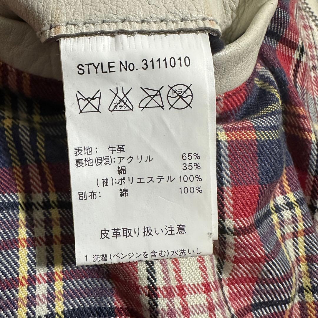 メンズL✨　クラシックレーサー　Schott　シングルライダース　牛革　ホワイト