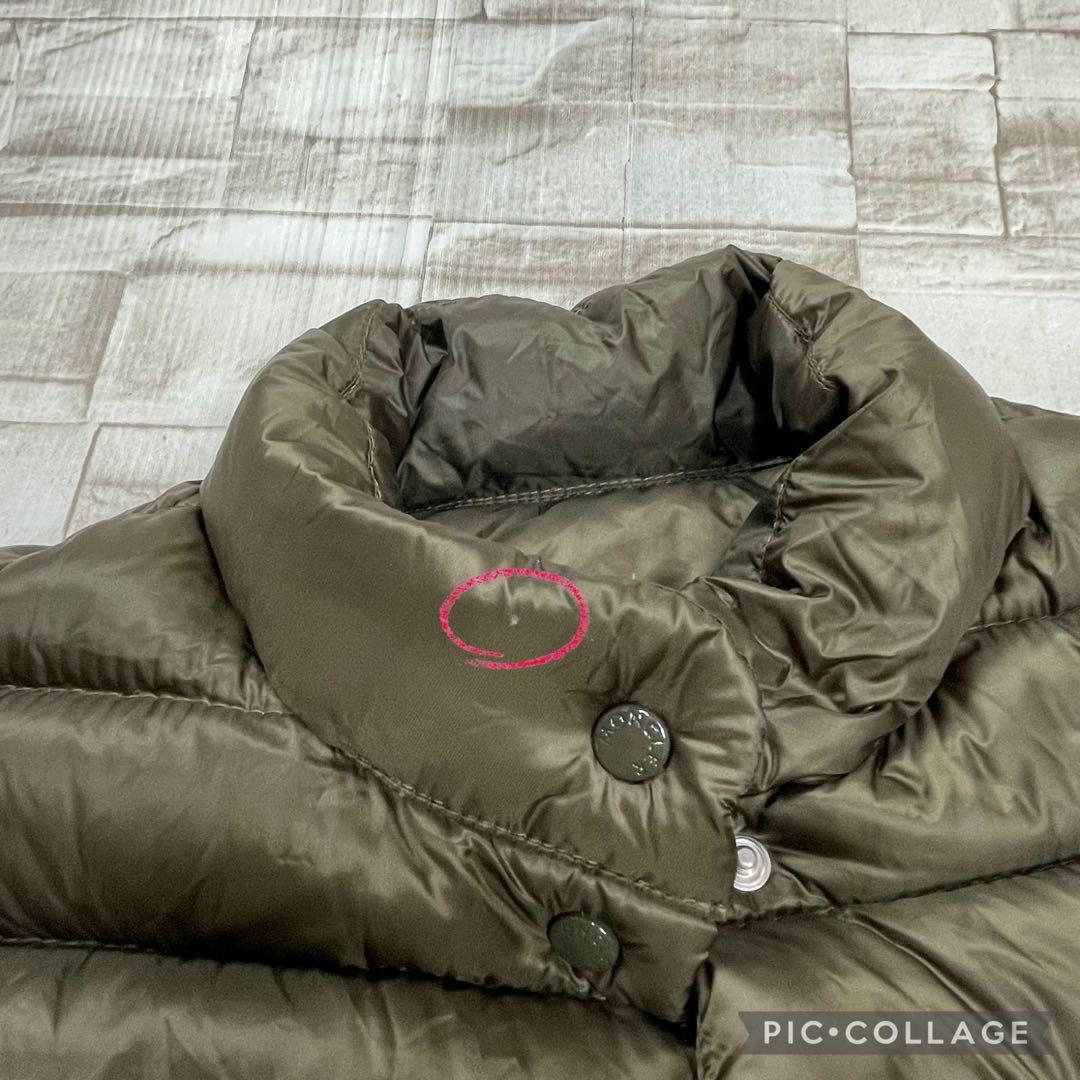 【良品】モンクレール★LIANE　リアンヌ　ダウンベスト　ワッペン　カーキ　1