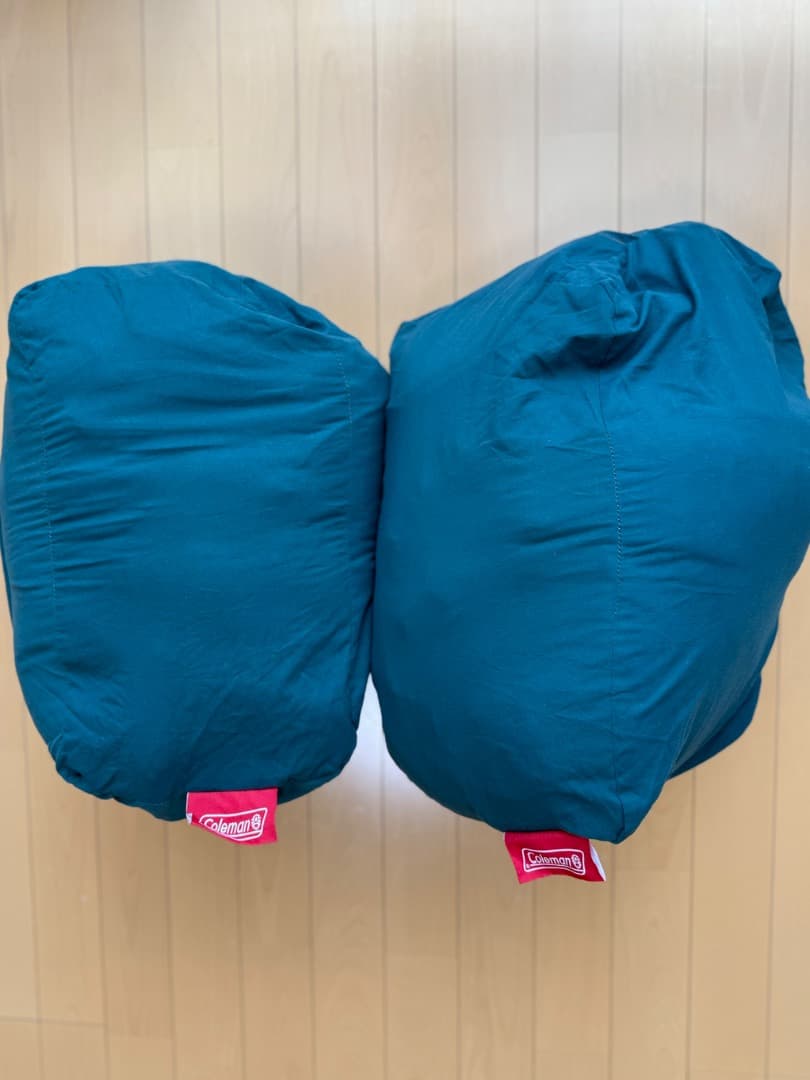【２個セット】Coleman フリーススリーピングバッグ ブラウンチェック