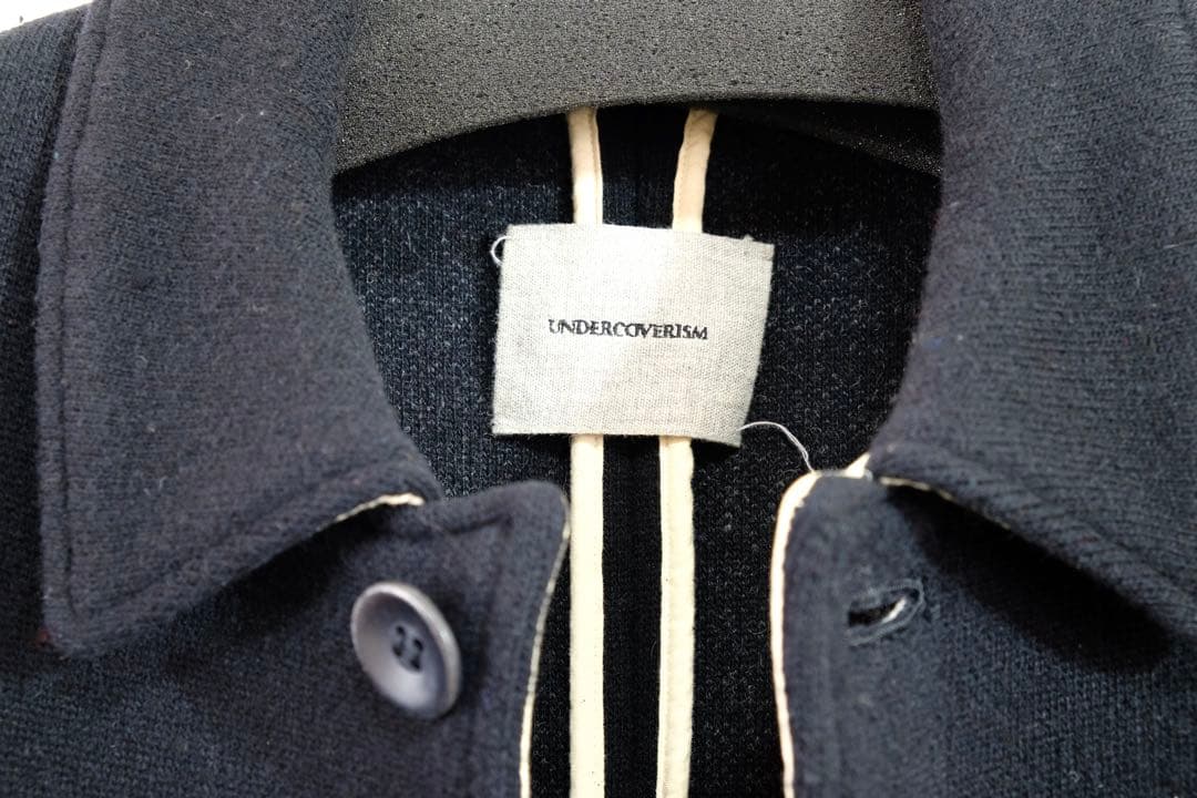 undercover肋骨柄ウールステンカラーコート