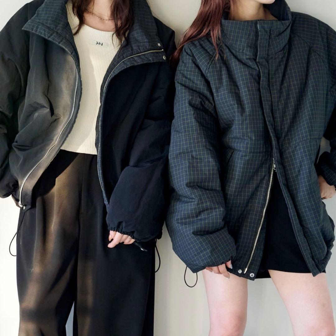 チェック中綿リバーシブルアウター Kastane